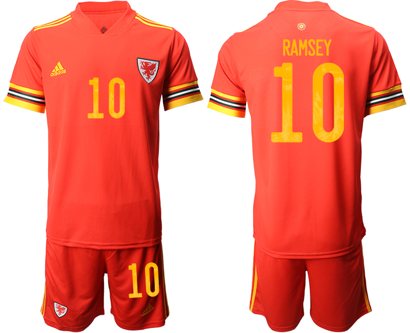 Men 2021 European Cup Welsh home red #10 Soccer Jersey
